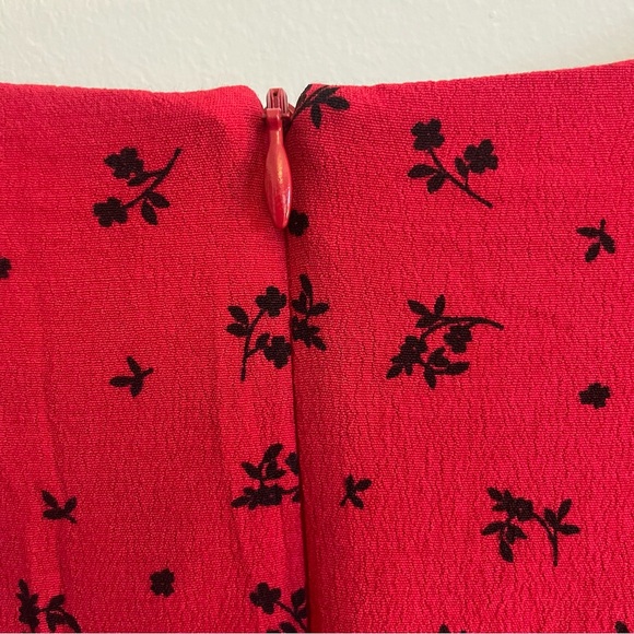 The Nines By Hatch Long Sleeve Crepe Maternity Dress Red Floral Print Size XL - Picture 7 of 7